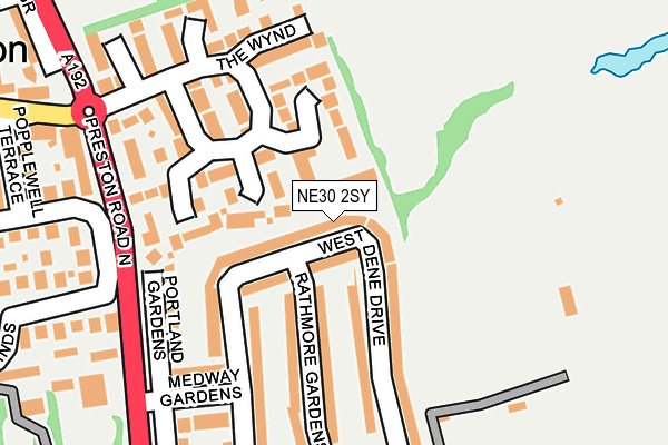 NE30 2SY map - OS OpenMap – Local (Ordnance Survey)