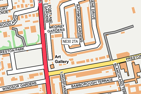 NE30 2TA map - OS OpenMap – Local (Ordnance Survey)