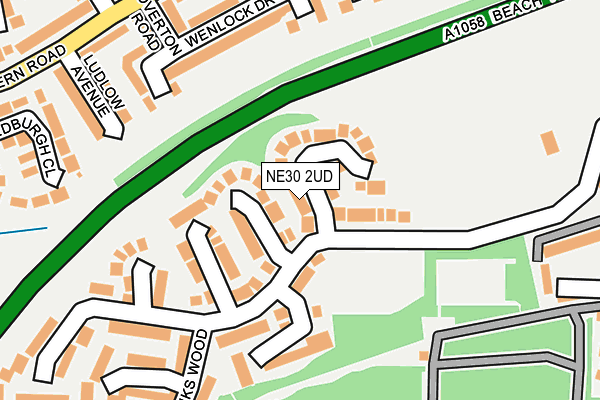 NE30 2UD map - OS OpenMap – Local (Ordnance Survey)