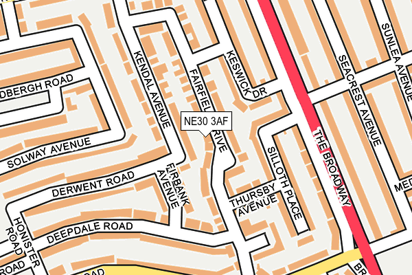 NE30 3AF map - OS OpenMap – Local (Ordnance Survey)