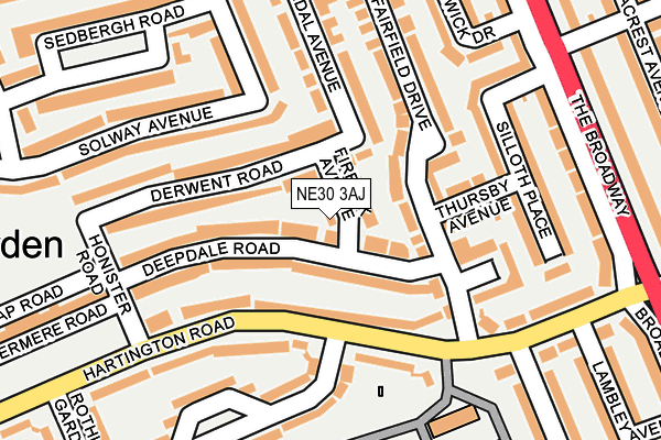 NE30 3AJ map - OS OpenMap – Local (Ordnance Survey)