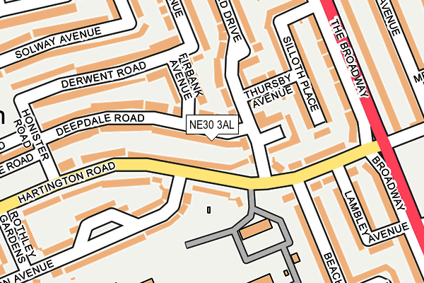 NE30 3AL map - OS OpenMap – Local (Ordnance Survey)