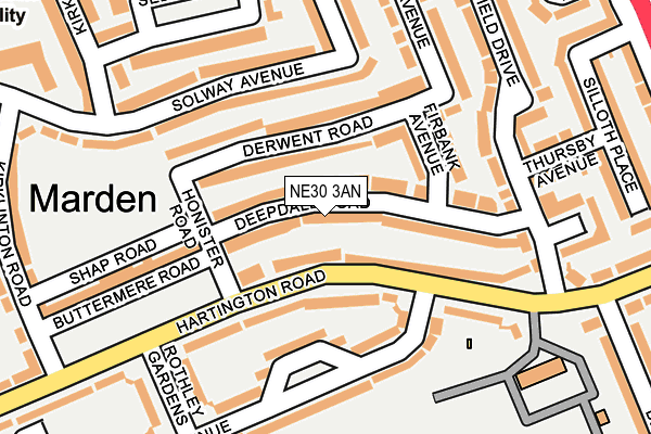 NE30 3AN map - OS OpenMap – Local (Ordnance Survey)