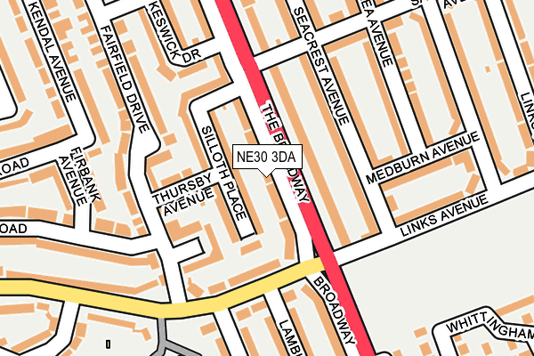 NE30 3DA map - OS OpenMap – Local (Ordnance Survey)