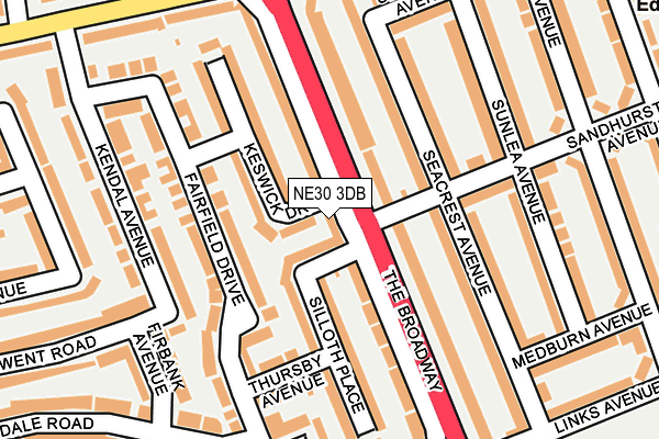 NE30 3DB map - OS OpenMap – Local (Ordnance Survey)