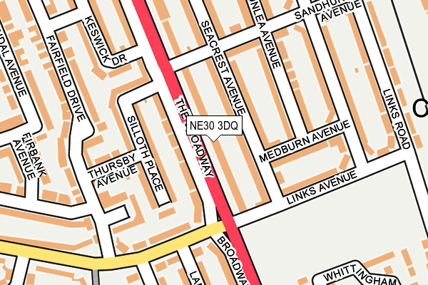 NE30 3DQ map - OS OpenMap – Local (Ordnance Survey)