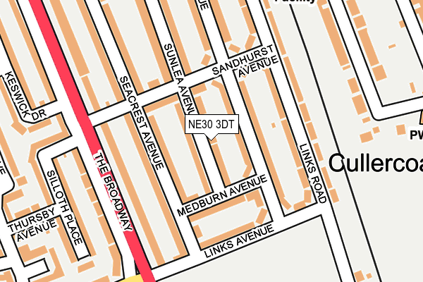 NE30 3DT map - OS OpenMap – Local (Ordnance Survey)