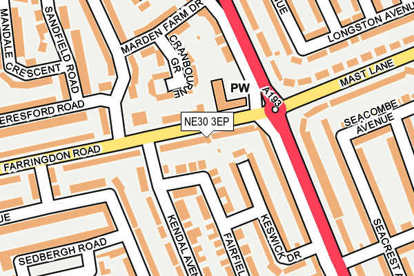 NE30 3EP map - OS OpenMap – Local (Ordnance Survey)