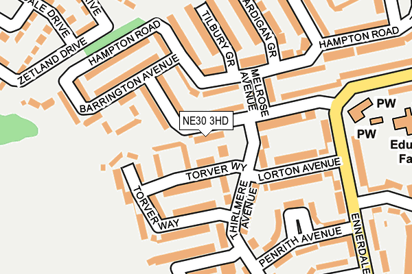 NE30 3HD map - OS OpenMap – Local (Ordnance Survey)