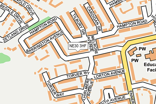 NE30 3HF map - OS OpenMap – Local (Ordnance Survey)