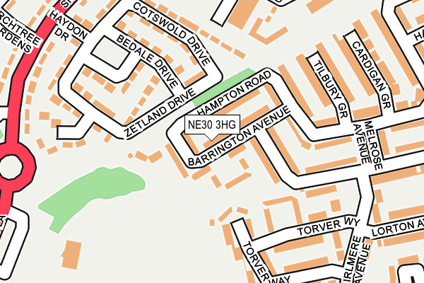 NE30 3HG map - OS OpenMap – Local (Ordnance Survey)
