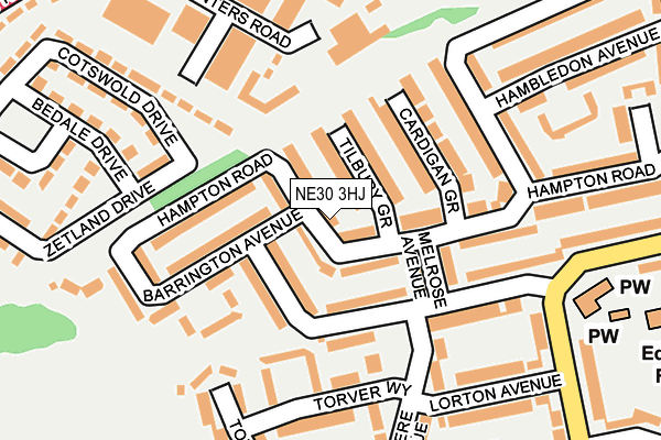 NE30 3HJ map - OS OpenMap – Local (Ordnance Survey)