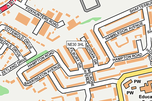 NE30 3HL map - OS OpenMap – Local (Ordnance Survey)