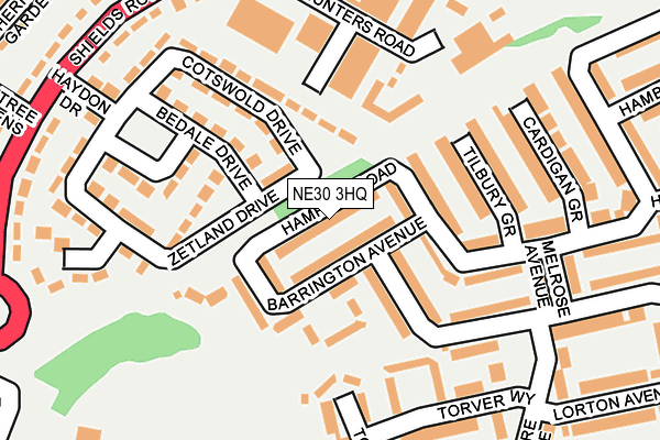 NE30 3HQ map - OS OpenMap – Local (Ordnance Survey)
