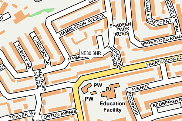 NE30 3HR map - OS OpenMap – Local (Ordnance Survey)