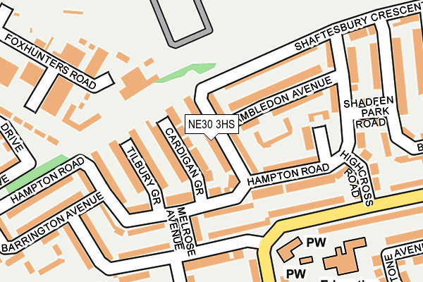 NE30 3HS map - OS OpenMap – Local (Ordnance Survey)