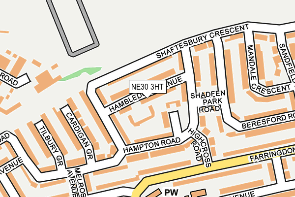 NE30 3HT map - OS OpenMap – Local (Ordnance Survey)