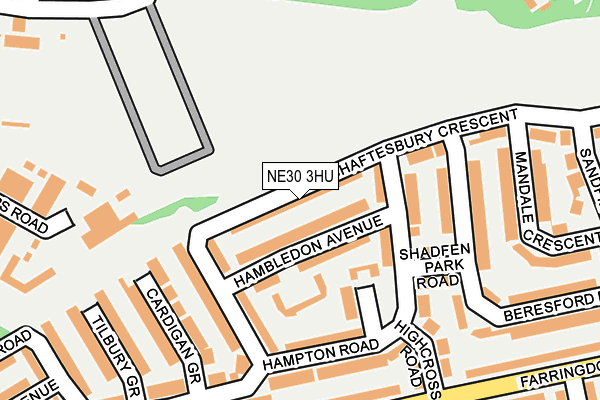 NE30 3HU map - OS OpenMap – Local (Ordnance Survey)