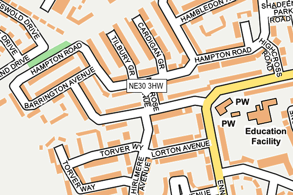 NE30 3HW map - OS OpenMap – Local (Ordnance Survey)