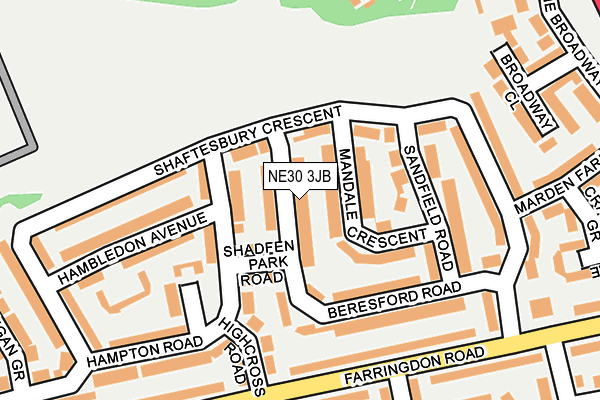 NE30 3JB map - OS OpenMap – Local (Ordnance Survey)