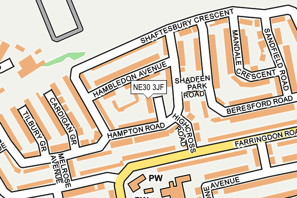 NE30 3JF map - OS OpenMap – Local (Ordnance Survey)
