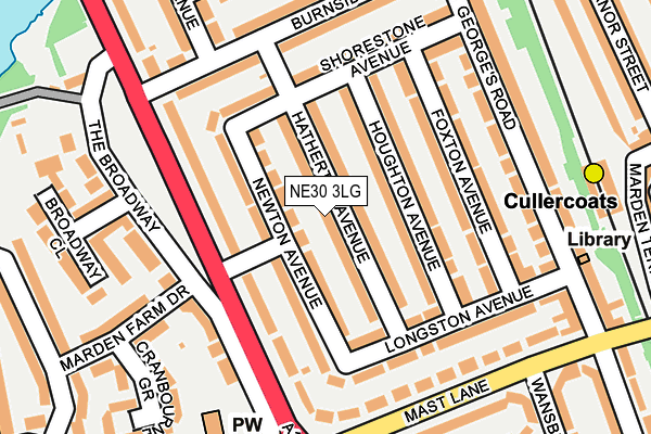 NE30 3LG map - OS OpenMap – Local (Ordnance Survey)