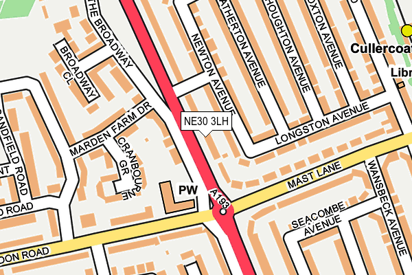 NE30 3LH map - OS OpenMap – Local (Ordnance Survey)