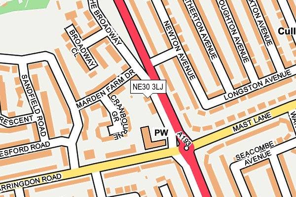 NE30 3LJ map - OS OpenMap – Local (Ordnance Survey)