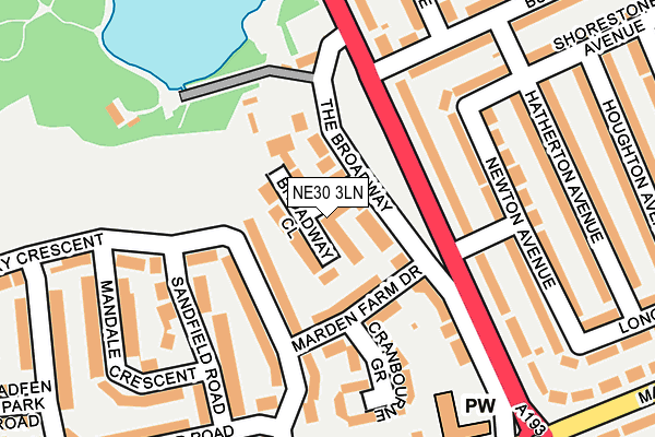 NE30 3LN map - OS OpenMap – Local (Ordnance Survey)