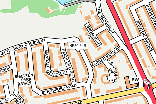 NE30 3LR map - OS OpenMap – Local (Ordnance Survey)