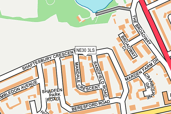 NE30 3LS map - OS OpenMap – Local (Ordnance Survey)