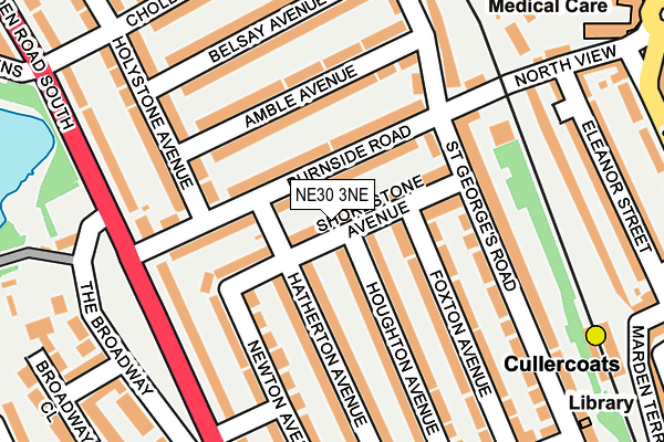 NE30 3NE map - OS OpenMap – Local (Ordnance Survey)