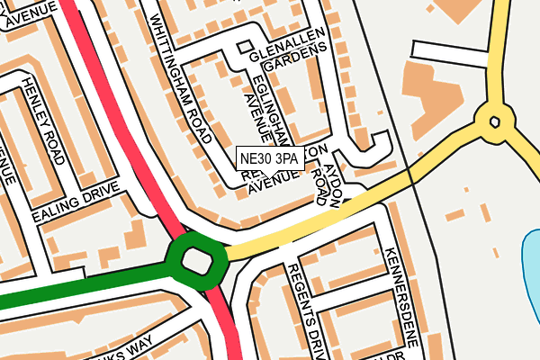 NE30 3PA map - OS OpenMap – Local (Ordnance Survey)