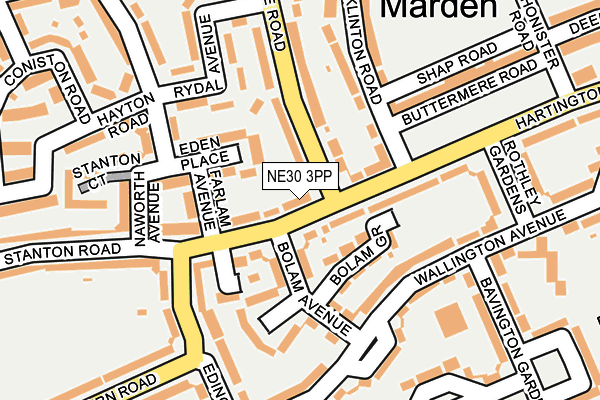 NE30 3PP map - OS OpenMap – Local (Ordnance Survey)