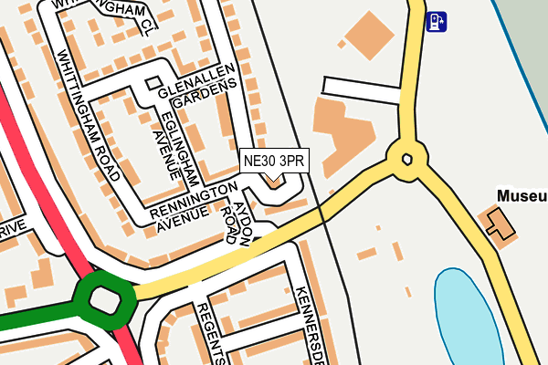 NE30 3PR map - OS OpenMap – Local (Ordnance Survey)