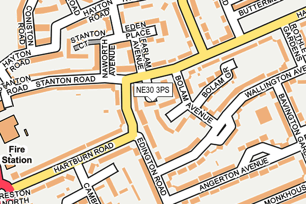 NE30 3PS map - OS OpenMap – Local (Ordnance Survey)
