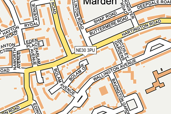 NE30 3PU map - OS OpenMap – Local (Ordnance Survey)