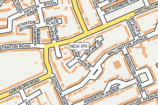 NE30 3PX map - OS OpenMap – Local (Ordnance Survey)