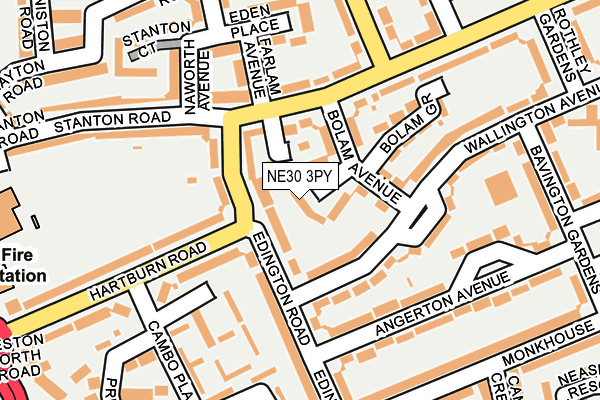 NE30 3PY map - OS OpenMap – Local (Ordnance Survey)