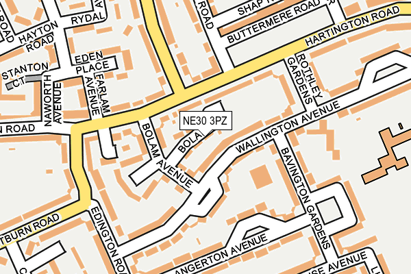 NE30 3PZ map - OS OpenMap – Local (Ordnance Survey)