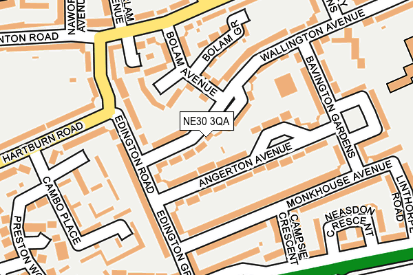NE30 3QA map - OS OpenMap – Local (Ordnance Survey)