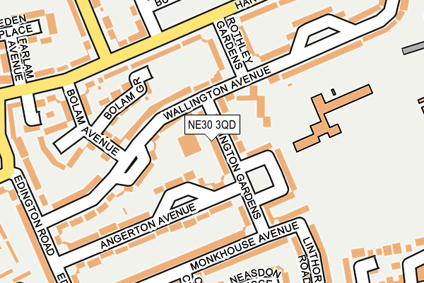 NE30 3QD map - OS OpenMap – Local (Ordnance Survey)