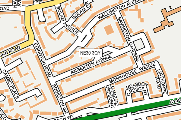 NE30 3QY map - OS OpenMap – Local (Ordnance Survey)
