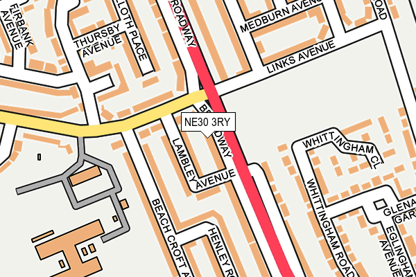 NE30 3RY map - OS OpenMap – Local (Ordnance Survey)