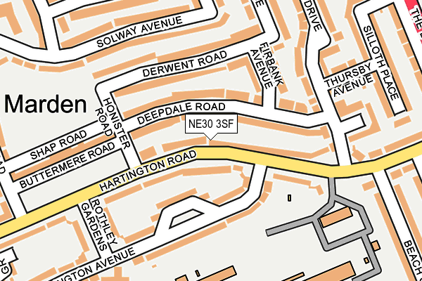 NE30 3SF map - OS OpenMap – Local (Ordnance Survey)