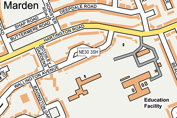 NE30 3SH map - OS OpenMap – Local (Ordnance Survey)