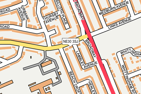 NE30 3SJ map - OS OpenMap – Local (Ordnance Survey)