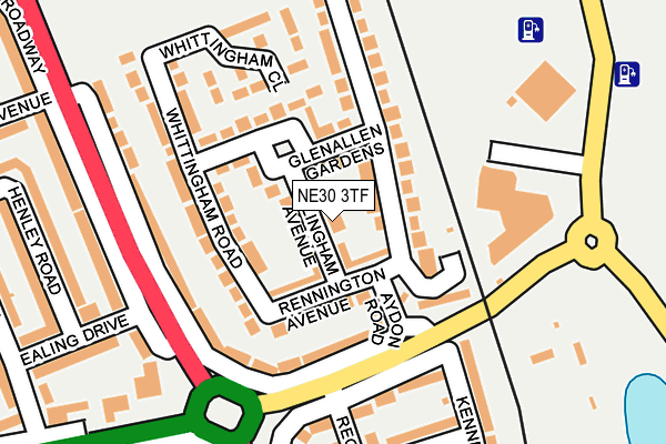 NE30 3TF map - OS OpenMap – Local (Ordnance Survey)