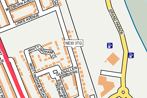 NE30 3TG map - OS OpenMap – Local (Ordnance Survey)
