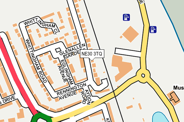 NE30 3TQ map - OS OpenMap – Local (Ordnance Survey)